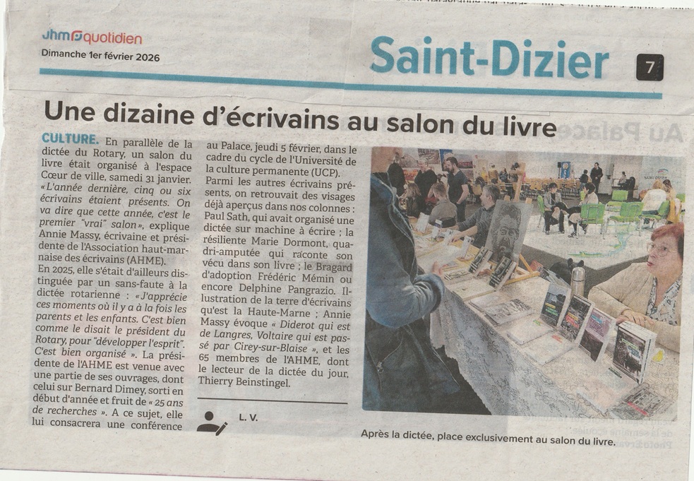 Salon du livre du Rotary de Saint Dizier, le 31 janvier